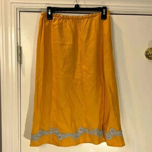 J. Jill Orange skirt 27‎ in waist Lagenlook Hippie Artisie Linen Fall